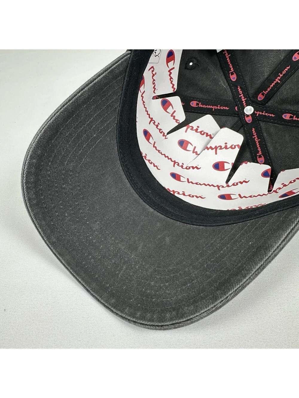 Champion New York Mens Strapback Hat Black Washed Script Logo Adjustable Cap